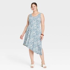 AVA & VIV 3X Red Asymmetrical Sleeveless Dress